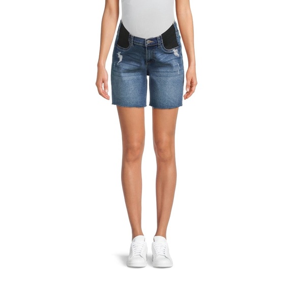 Women's Maternity Denim Bermuda Shorts - Picture 4 of 6